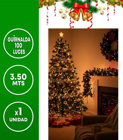 GUIRNALDA ARROZ DAEWOO 100 LUCES 350M MULTICOLOR A 220V (EN CAJA)