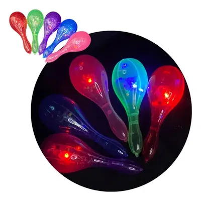 MARACAS LED LUZ MULTICOLOR X 6 UNIDADES