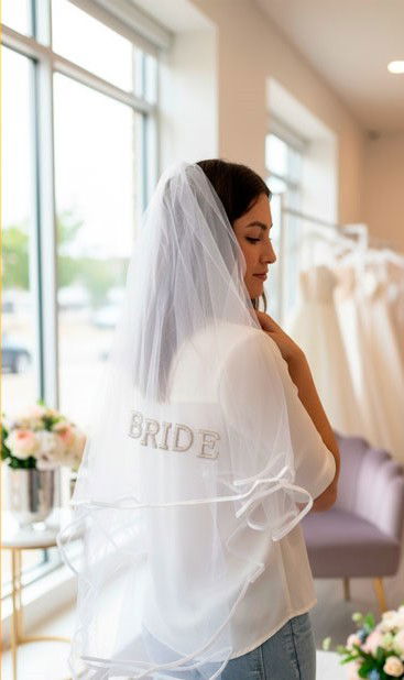 PEINETA CON VELO 80CM BRIDE C/PERLAS BLANCO