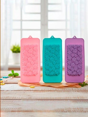 MOLDE SILICONA TABLETA FLORES 20X10CM