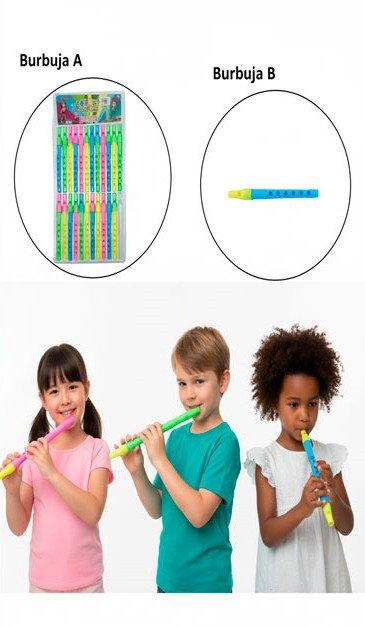 FLAUTA PLASTICA 15CM COLORES SURTIDOS BLISTER X 24U