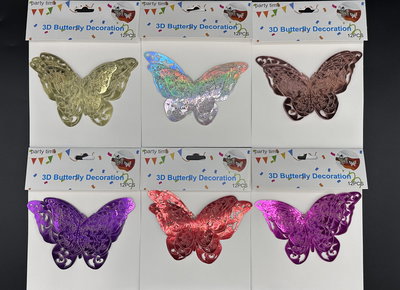 (2 UNIDADES) MARIPOSAS 3D X 12 ADHESIVAS MODELO N2