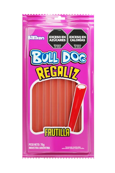REGALIZ BULL DOG  FRUTILLA DULCE 75GR