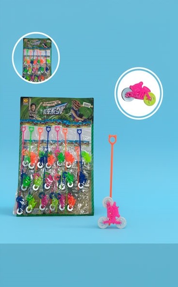 PLANCHA MOTO JUGUETE C/EXPULSOR MANUAL COLORES SURTIDOS X 20U