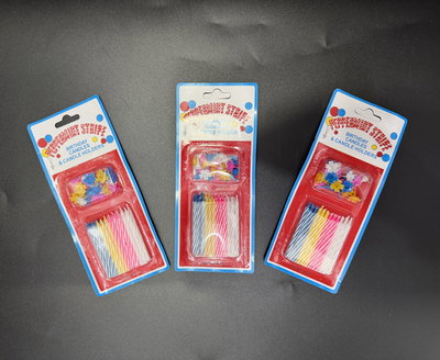 24 VELAS CORTAS RAYADAS MULTICOLOR BLISTER