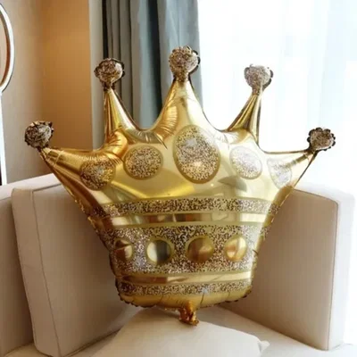 (2 UNIDADES) GLOBO METALIZADO CORONA DORADA 60X75CM