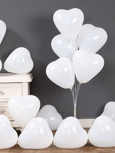 GLOBO LATEX STANDARD CORAZON 10 PULG 2.2G BLANCO