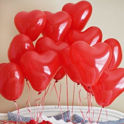 GLOBO LATEX STANDARD CORAZON 10 PULG 2.2G ROJO