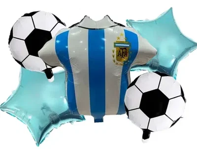 SET 5 GLOBO METALIZADO CAMISETA DE ARGENTINA (OFERTA WEB)