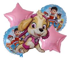 SET 5 GLOBOS METALIZADO PAW PATROL (SKYE) (OFERTA WEB)