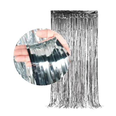 (2 UNIDADES) CORTINA METALIZADA 90X180CM PLATA