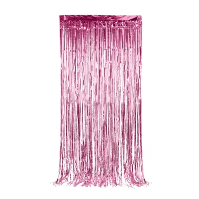 (2 UNIDADES) CORTINA METALIZADA 90X180CM ROSA