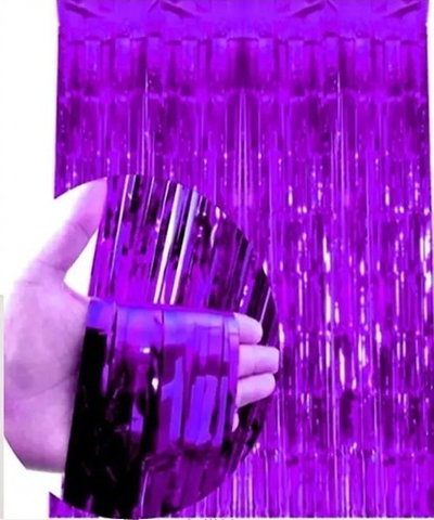 (2 UNIDADES) CORTINA METALIZADA 90X180CM VIOLETA