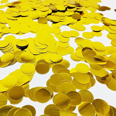 (2 SOBRES *24GR EN TOTAL*) CONFETTI METALIZADO REDONDO DORADO