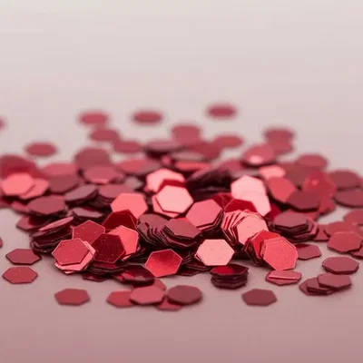 (2 SOBRES *24GR EN TOTAL*) CONFETTI METALIZADO HEXAGONA MINI 4MM ROSA