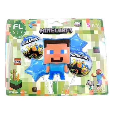 SET 5 GLOBO METALIZADO MINECRAFT (OFERTA WEB)