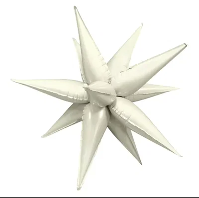GLOBO METALIZADO ESTRELLA 14 PUNTAS 3D 22 PULG BEIGE X 1 U