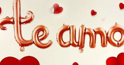 GLOBO METALIZADO TE AMO CURSIVA 46X46CM/25X75CM ROJO