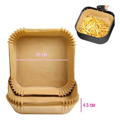 PAPEL ANTIADHERENTE FREIDORA DE AIRE CUADRADO 200MM X 45MM X 50U