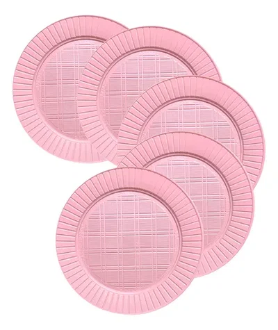 PLATO DESCARTABLE ROSA PASTEL 17CM X 25 UNIDADES