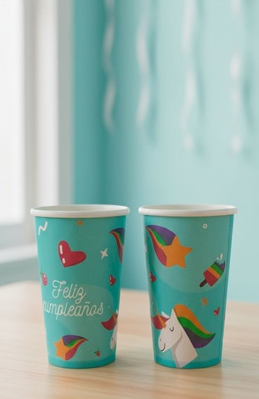 VASO POLIPAPEL ARCOIRIS 10PCS