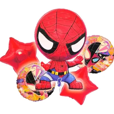 SET 5 GLOBOS METALIZADOS SPIDERMAN X 1 UNIDAD