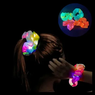 (2 UNIDADES) COLITA DE PELO SCRUNCHIES CON LUZ LED - NOVEDAD -