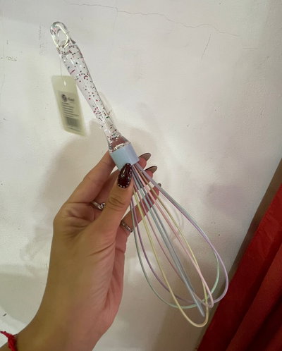 BATIDOR SILICONA MANGO CON BRILLO 28CM