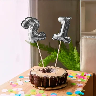 GLOBO METALIZADO NÚMERO CHICO PARA TORTA (DETALLAR NÚMERO DEL 0 AL 9)