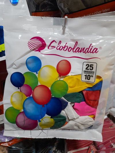 GLOBO MULTICOLOR X 25 UNIDADES 10"