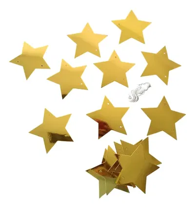 GUIRNALDA ESTRELLA METALIZADO X 3 METROS (DORADO)