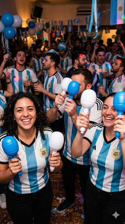 MARACA CELESTE Y BLANCA X 10 UNIDADES