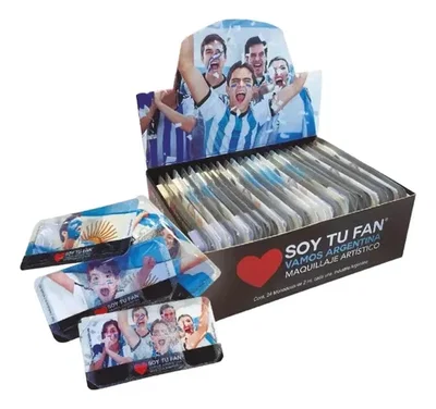 (CAJA X 24 U) MAQUILLAJE ARTISTICO ARGENTINA 2ML C/U (CELESTE/BLANCO)