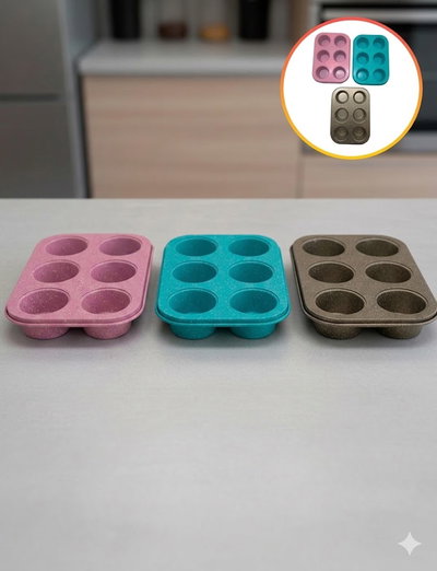 MOLDE P/CUPCAKE ANTIADHERENTE X6 NEVADO CHISPITA 18.5X26CM