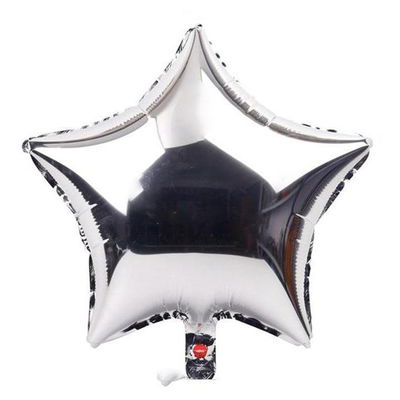 GLOBO METALIZADO ESTRELLA 18 PULG (45CM) X 2 UNIDADES (PLATA)