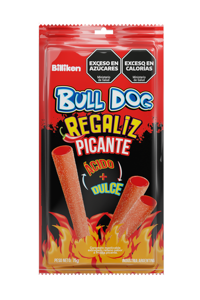 REGALIZ BULL DOG 75GR PICANTE X 2 UNIDADES