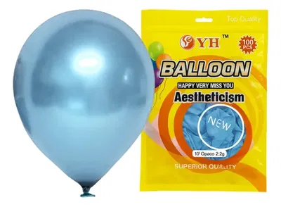 GLOBO PERLADO 10" CELESTE X 50 U