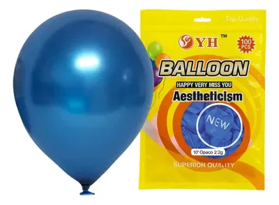 GLOBO PERLADO 10" AZUL X 50 U
