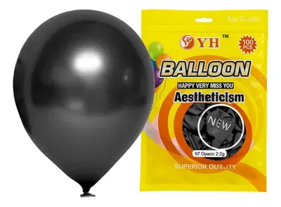 GLOBO PERLADO 10" NEGRO X 50 U