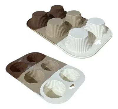 MOLDE SILICONA PARA CUPCAKE X6 TRICOLOR (VARIOS MODELOS)