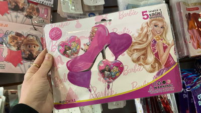 SET 5 GLOBOS METALIZADOS BARBIE X 1 UNIDAD