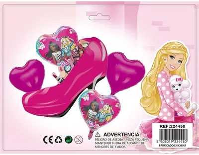 SET 5 GLOBOS METALIZADOS BARBIE X 2 UNIDADES