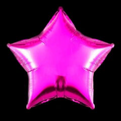 GLOBO METALIZADO ESTRELLA  0 PULG (25CM) X 2 UNIDADES (FUCSIA)