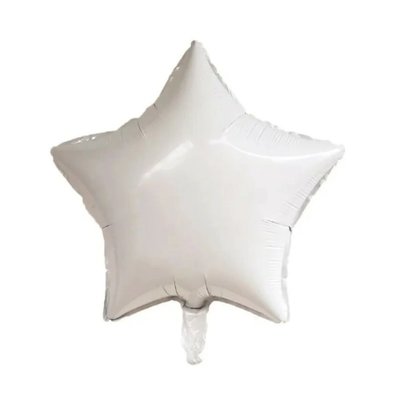 GLOBO METALIZADO ESTRELLA  0 PULG (25CM) X 2 UNIDADES (BLANCO)