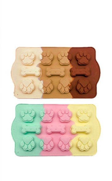 MOLDE SILICONA TRICOLOR HUELLA DE PERRO/HUESO 28X17CM