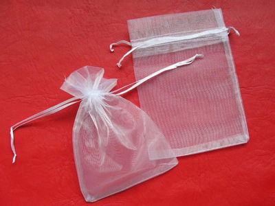 BOLSA DE ORGANZA 13X18 CM BLANCA X 10 UNIDADES