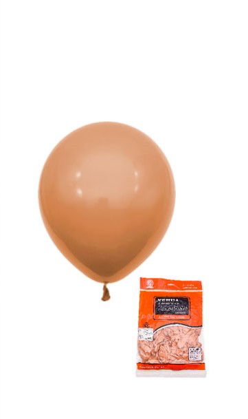 GLOBO LATEX NORDICO 12 PULG X 50U MARRON CLARO