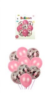 SET 10 GLOBOS LATEX CON CONFETTI ROSA
