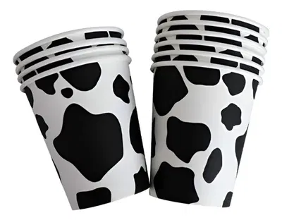 VASO POLIPAPEL 200ML PACK X 10U MANCHAS VACA