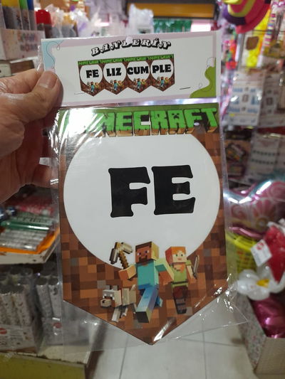 BANDERIN PERSONAJE MINECRAFT FELIZ CUMPLE